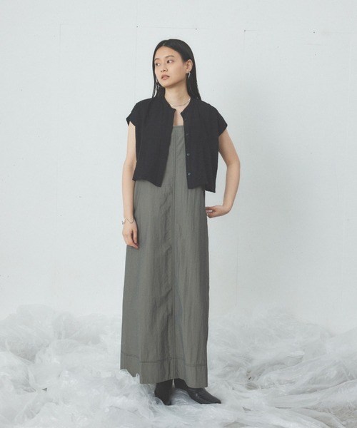 Happy John（ハッピージョン）の「french sleeve short shirt/フレンチスリーブショートシャツ（シャツ/ブラウス・レディース・イエロー/ブラック/ブルー・FREE）」の8枚目の写真