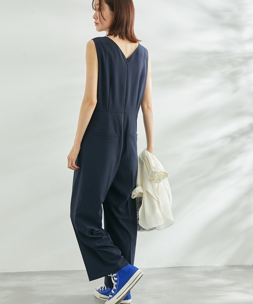 ROPE' PICNIC(ロペピクニック)の「麻調オールインワン(つなぎ/オールインワン・レディース・ベージュ/ネイビー・38)」の8枚目の写真