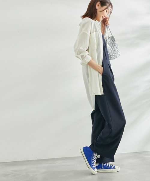 ROPE' PICNIC(ロペピクニック)の「麻調オールインワン(つなぎ/オールインワン・レディース・ベージュ/ネイビー・38)」の10枚目の写真