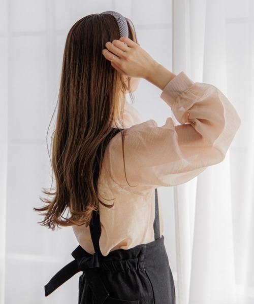 flower（フラワー）の「シアーリボンブラウス（シャツ/ブラウス・レディース・ピンク/アイボリー・FREE）」の11枚目の写真