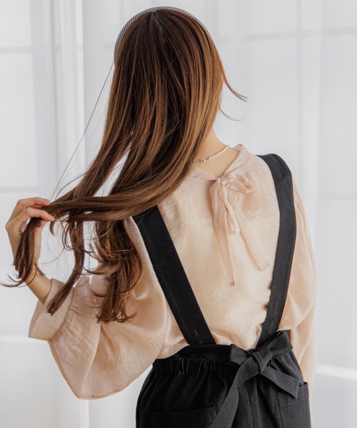 flower（フラワー）の「シアーリボンブラウス（シャツ/ブラウス・レディース・ピンク/アイボリー・FREE）」の13枚目の写真