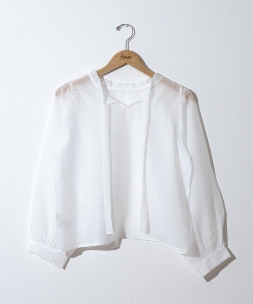 flower（フラワー）の「シアーリボンブラウス（シャツ/ブラウス・レディース・ピンク/アイボリー・FREE）」の15枚目の写真