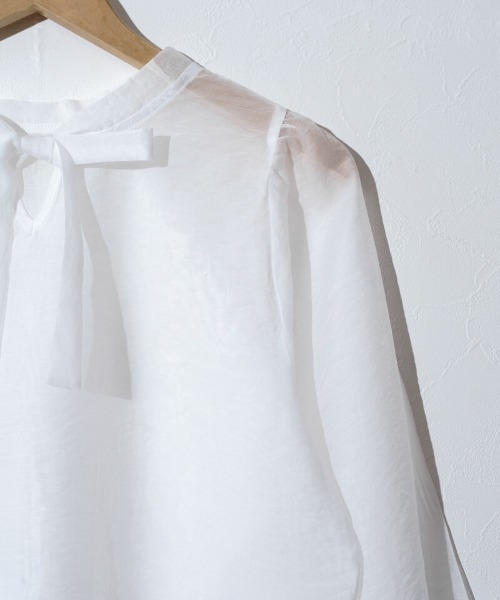 flower（フラワー）の「シアーリボンブラウス（シャツ/ブラウス・レディース・ピンク/アイボリー・FREE）」の16枚目の写真