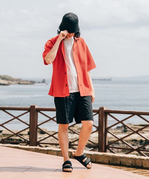 EDIFICE（エディフィス）の「スポンディッシュ リラックス ニット オープンカラー 半袖シャツ（シャツ/ブラウス・メンズ・ブルー/ブラック/アイボリー/ライトグリーン/レッド・MEDIUM/LARGE/SMALL）」の13枚目の写真