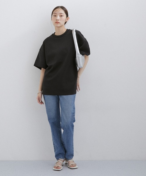 ADAM ET ROPE'（アダムエロペ）の「【サステナブル】ダンボールBIG-Tシャツ（Tシャツ/カットソー・レディース・ブラック/キナリ/サックスブルー・FREE）」の6枚目の写真