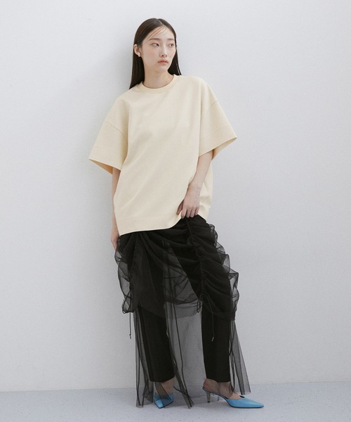ADAM ET ROPE'（アダムエロペ）の「【サステナブル】ダンボールBIG-Tシャツ（Tシャツ/カットソー・レディース・ブラック/キナリ/サックスブルー・FREE）」の4枚目の写真