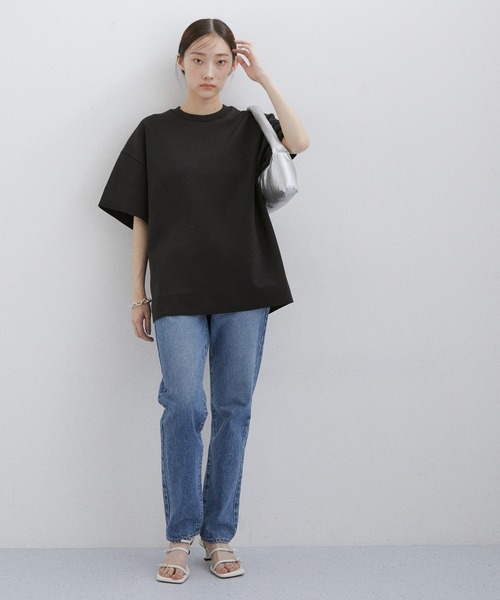 ADAM ET ROPE'（アダムエロペ）の「【サステナブル】ダンボールBIG-Tシャツ（Tシャツ/カットソー・レディース・ブラック/キナリ/サックスブルー・FREE）」の9枚目の写真