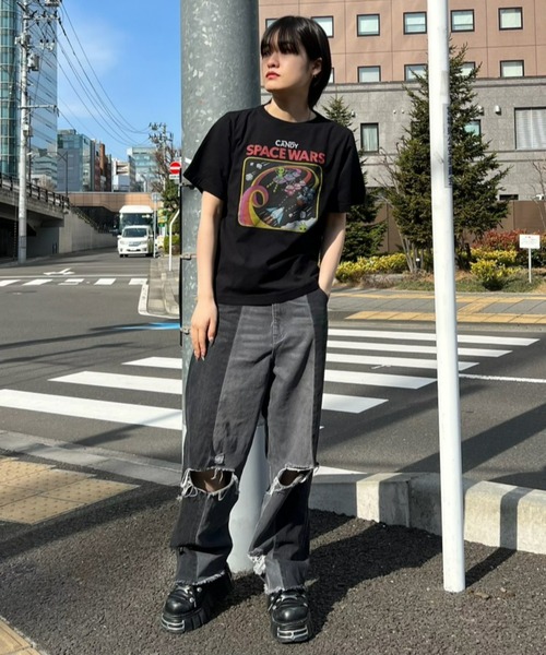 Candy Stripper（キャンディストリッパー）の「SPACE WARS Tシャツ（Tシャツ/カットソー・レディース・ブラック/オフホワイト/ブルー/パープル・2/3/4）」の16枚目の写真