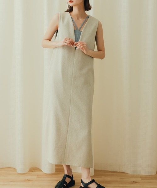 SENSE OF PLACE by URBAN RESEARCH（センスオブプレイスバイアーバンリサーチ）の「ホルターネックニットキャミソール（キャミソール・レディース・チャコールグレー/ライトブルー/ベージュ・ONE）」の10枚目の写真