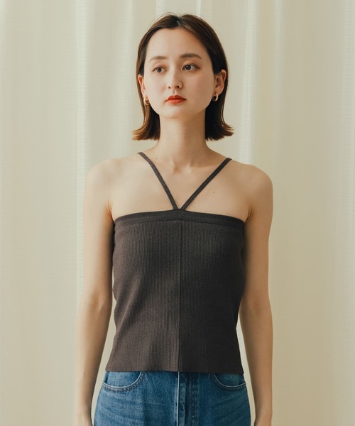 SENSE OF PLACE by URBAN RESEARCH（センスオブプレイスバイアーバンリサーチ）の「ホルターネックニットキャミソール（キャミソール・レディース・チャコールグレー/ライトブルー/ベージュ・ONE）」の14枚目の写真
