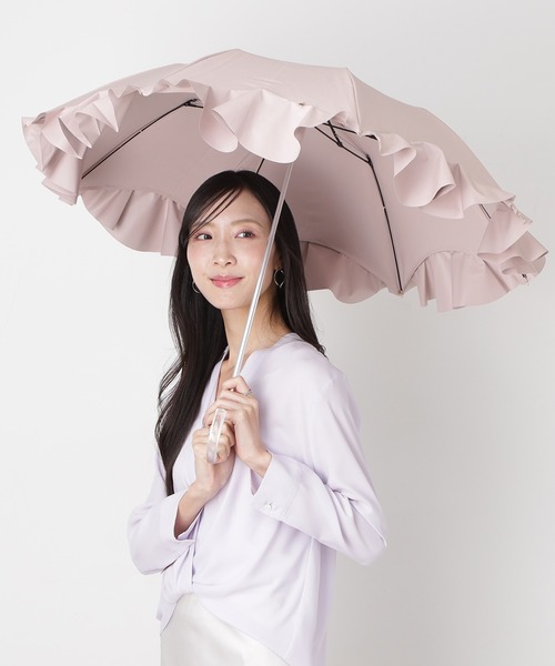 新色追加】一級遮光 晴雨兼用折りたたみ日傘 ”フレアフリル