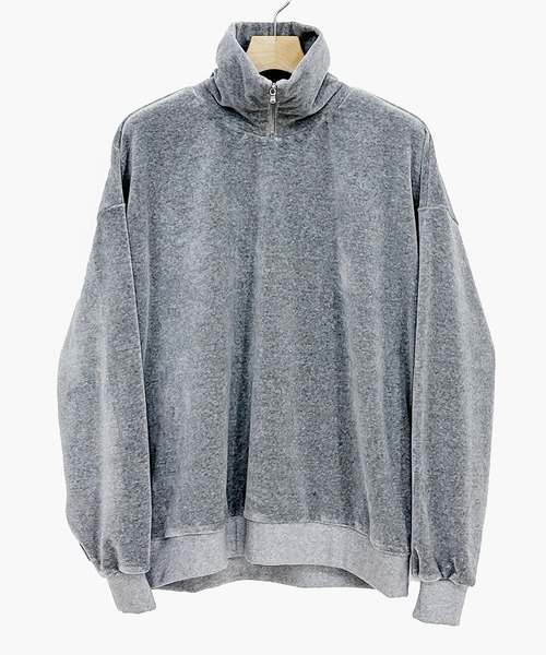 KIIT(キート)の「KIIT キート / HIGH NECK ZIP UP PULLOVER ハイネックジップアップベロアプルオーバースウェット(セットアップ) ハーフジップトレーナー / KIP-T59-002(その他トップス・メンズ・ミックスグレー/チャコール・2/3)」の4枚目の写真
