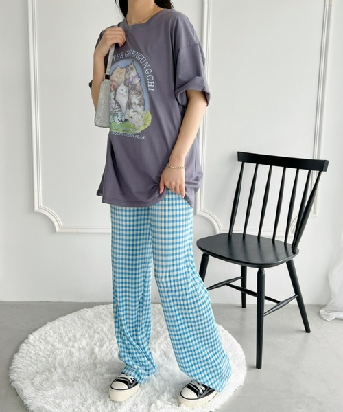 √nuage(ルートニュアージュ)の「【S~XXLサイズ】キャットプリントオーバーTシャツ(Tシャツ/カットソー・レディース・ブラック/ホワイト/チャコールグレー・XL/XXL/S/M/L)」の15枚目の写真