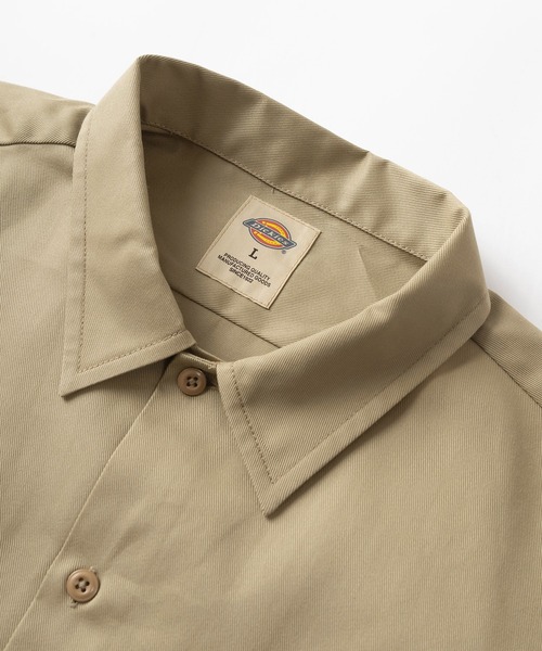 Dickies（ディッキーズ）の「【Dickies/ディッキーズ】ワンポイントロゴ ビッグシルエット ロングスリーブ ワークシャツ/長袖シャツ/オーバーサイズ（シャツ/ブラウス・メンズ・ベージュ/ネイビー/チャコールグレー/ダークグリーン/スカイブルー/ブラック・L/XL/M）」の9枚目の写真