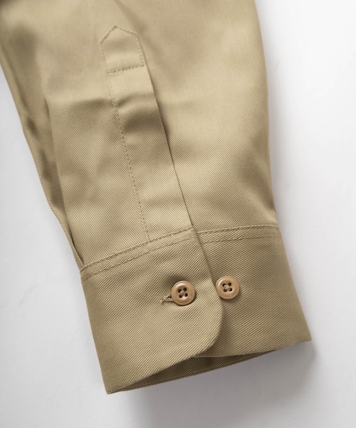 Dickies（ディッキーズ）の「【Dickies/ディッキーズ】ワンポイントロゴ ビッグシルエット ロングスリーブ ワークシャツ/長袖シャツ/オーバーサイズ（シャツ/ブラウス・メンズ・ベージュ/ネイビー/チャコールグレー/ダークグリーン/スカイブルー/ブラック・L/XL/M）」の14枚目の写真