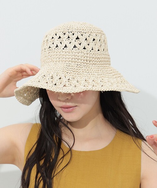 BEAMS HEART（ビームスハート）の「ペーパー スカシハット（ハット・レディース・ベージュ/ブラック/ナチュラル/ブラウン・FREE）」の9枚目の写真