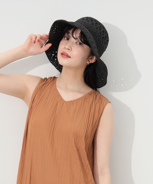 BEAMS HEART（ビームスハート）の「ペーパー スカシハット（ハット・レディース・ベージュ/ブラック/ナチュラル/ブラウン・FREE）」の10枚目の写真