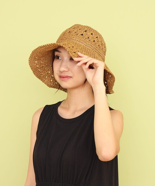 BEAMS HEART（ビームスハート）の「ペーパー スカシハット（ハット・レディース・ベージュ/ブラック/ナチュラル/ブラウン・FREE）」の11枚目の写真