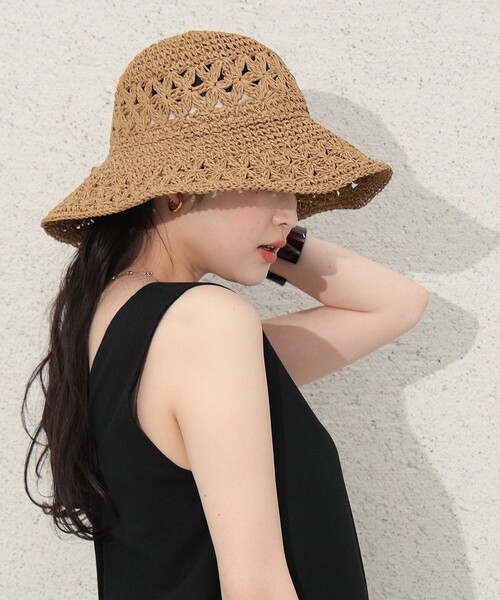 BEAMS HEART（ビームスハート）の「ペーパー スカシハット（ハット・レディース・ベージュ/ブラック/ナチュラル/ブラウン・FREE）」の12枚目の写真