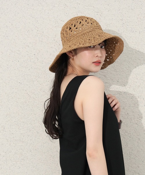 BEAMS HEART（ビームスハート）の「ペーパー スカシハット（ハット・レディース・ベージュ/ブラック/ナチュラル/ブラウン・FREE）」の3枚目の写真