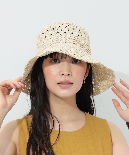 BEAMS HEART（ビームスハート）の「ペーパー スカシハット（ハット・レディース・ベージュ/ブラック/ナチュラル/ブラウン・FREE）」の4枚目の写真