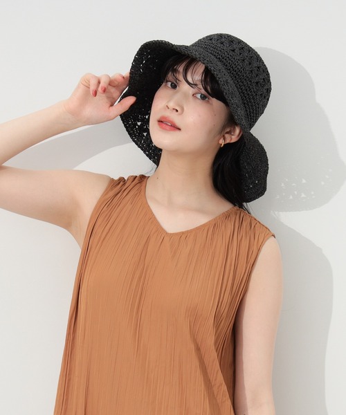 BEAMS HEART（ビームスハート）の「ペーパー スカシハット（ハット・レディース・ベージュ/ブラック/ナチュラル/ブラウン・FREE）」の2枚目の写真