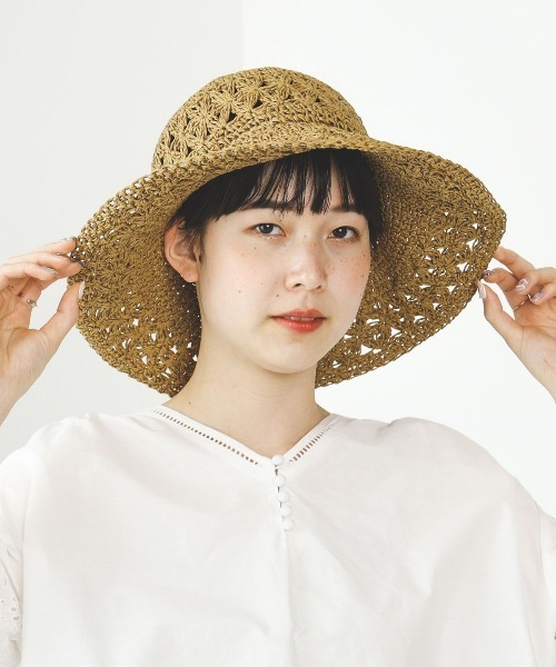 BEAMS HEART（ビームスハート）の「ペーパー スカシハット（ハット・レディース・ベージュ/ブラック/ナチュラル/ブラウン・FREE）」の8枚目の写真