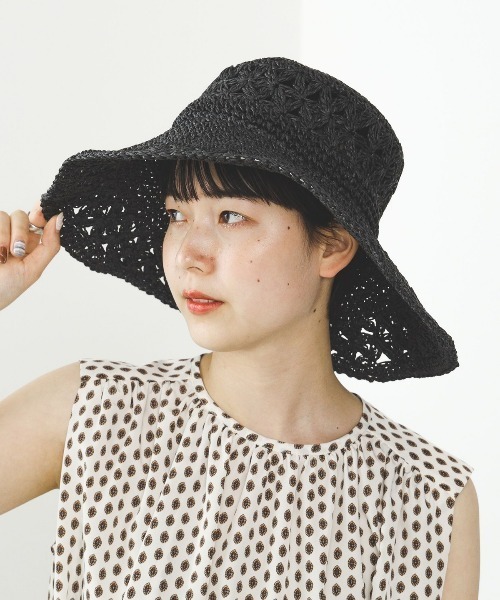 BEAMS HEART（ビームスハート）の「ペーパー スカシハット（ハット・レディース・ベージュ/ブラック/ナチュラル/ブラウン・FREE）」の6枚目の写真