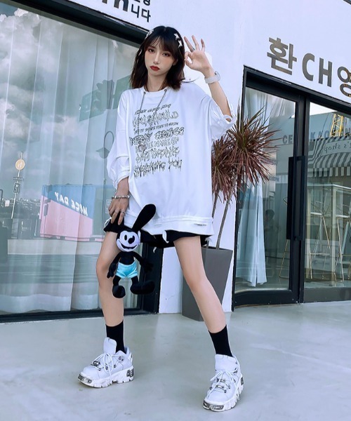 NOVESSEL(ノベセル)の「A'GEM/9 × .kom『NOVESSEL/ノベセル』ネックレス付きダメージ加工Tシャツ(Tシャツ/カットソー・レディース・ホワイト/ブラック・FREE)」の19枚目の写真