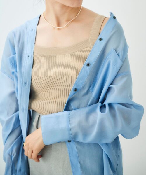 le.coeur blanc(ルクールブラン)の「リブニットキャミソール(キャミソール・レディース・ブラック/オフホワイト/ベージュ・38)」の6枚目の写真