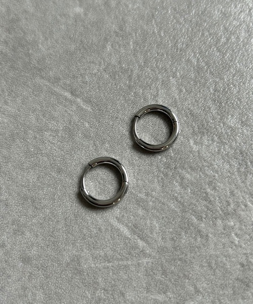 シルバー フープピアス 両耳 両耳 16mm】 フープピアス 中折れ 小さめ つけっぱなし ピアス