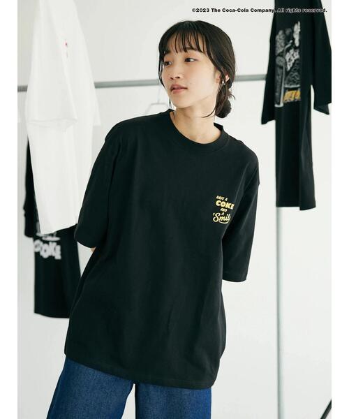 Coca Cola（コカコーラ）の「Coca-Cola「R」スマイルTEE（Tシャツ/カットソー・レディース・ブラック/ホワイト・M/L/XL）」の9枚目の写真