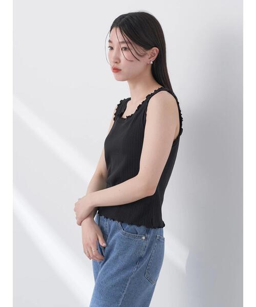 earth music&ecology（アースミュージックアンドエコロジー）の「フリルタンクトップ（タンクトップ・レディース・ブルー/オフホワイト/ブラック/レッド・S/M）」の21枚目の写真