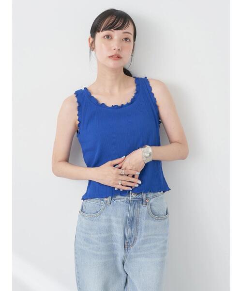 earth music&ecology（アースミュージックアンドエコロジー）の「フリルタンクトップ（タンクトップ・レディース・ブルー/オフホワイト/ブラック/レッド・S/M）」の12枚目の写真