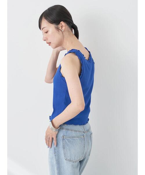 earth music&ecology（アースミュージックアンドエコロジー）の「フリルタンクトップ（タンクトップ・レディース・ブルー/オフホワイト/ブラック/レッド・S/M）」の22枚目の写真