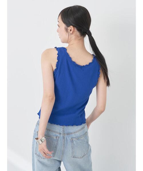 earth music&ecology（アースミュージックアンドエコロジー）の「フリルタンクトップ（タンクトップ・レディース・ブルー/オフホワイト/ブラック/レッド・S/M）」の19枚目の写真