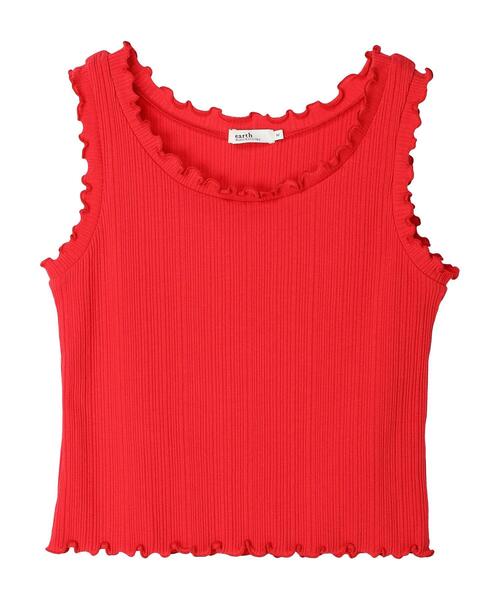 earth music&ecology（アースミュージックアンドエコロジー）の「フリルタンクトップ（タンクトップ・レディース・ブルー/オフホワイト/ブラック/レッド・S/M）」の6枚目の写真