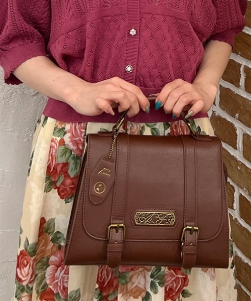 axes femme(アクシーズファム)の「プレート付きミニサッチェル(ショルダーバッグ・レディース・ブルーグリーン/ブラック/ブラウン・FREE)」の6枚目の写真