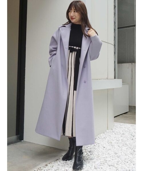 MERCURYDUO(マーキュリーデュオ)の「配色チェンジリブロングスリーブニットワンピース(ワンピース・レディース・ブラック・SMALL/MEDIUM)」の9枚目の写真