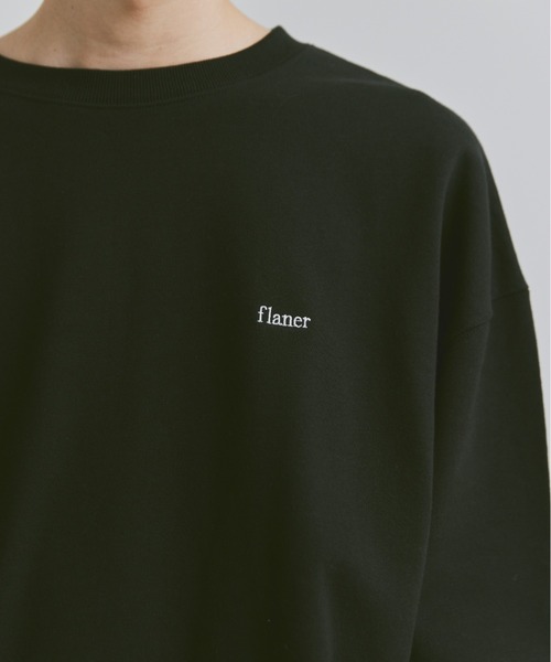 flaner（フラネ）の「Loose flaner logo sweat / ルーズflanerロゴスウェット（スウェット・レディース・グレー/オリーブ/ブラック/ネイビー・MEDIUM/LARGE）」の9枚目の写真