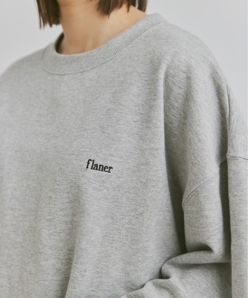 flaner（フラネ）の「Loose flaner logo sweat / ルーズflanerロゴスウェット（スウェット・レディース・グレー/オリーブ/ブラック/ネイビー・MEDIUM/LARGE）」の19枚目の写真