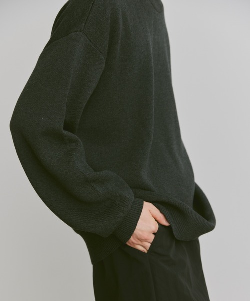 flaner（フラネ）の「Loose jacquard knit / ルーズジャガードニット（ニット/セーター・レディース・ネイビー/チャコールグレー/グレー・LARGE/MEDIUM）」の9枚目の写真