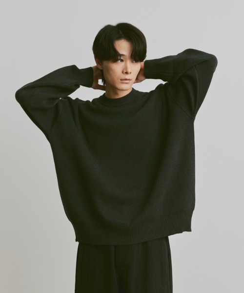 flaner（フラネ）の「Loose jacquard knit / ルーズジャガードニット（ニット/セーター・レディース・ネイビー/チャコールグレー/グレー・LARGE/MEDIUM）」の5枚目の写真