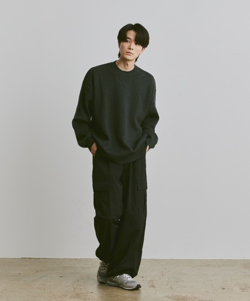 flaner（フラネ）の「Loose jacquard knit / ルーズジャガードニット（ニット/セーター・レディース・ネイビー/チャコールグレー/グレー・LARGE/MEDIUM）」の11枚目の写真