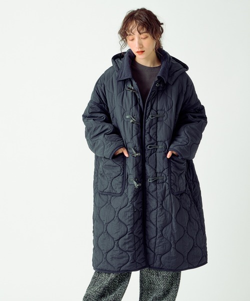 kha:ki（カーキ）の「「KHA:KI / カーキ」MIL QUILT DUFFLE COAT（ミリタリージャケット・レディース・アイボリー/ブラック/カーキ/ネイビー・1/2）」の4枚目の写真