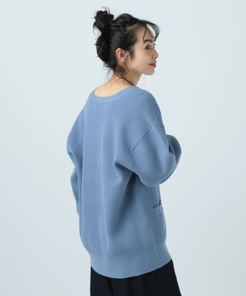 BAYFLOW（ベイフロー）の「柄編みVネックカーディガン（カーディガン/ボレロ・レディース・ブラック/ピンク/ブルー/ナチュラル・FREE）」の12枚目の写真