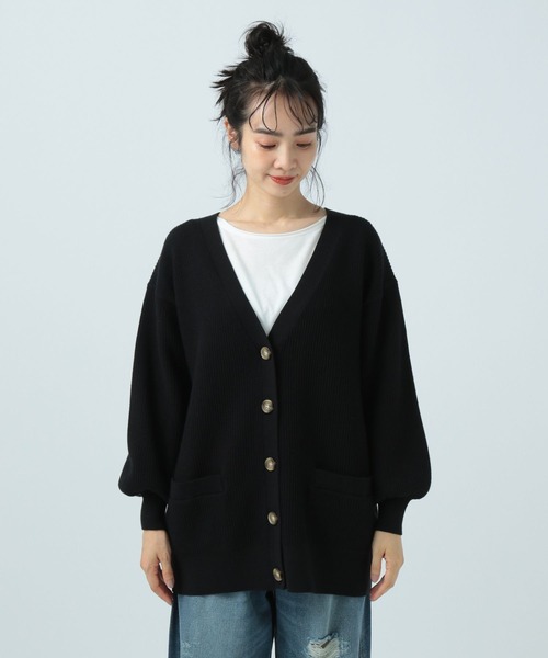 BAYFLOW（ベイフロー）の「柄編みVネックカーディガン（カーディガン/ボレロ・レディース・ブラック/ピンク/ブルー/ナチュラル・FREE）」の14枚目の写真