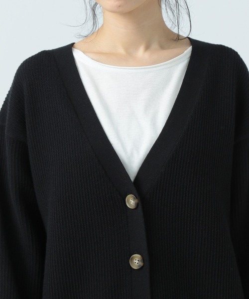 BAYFLOW（ベイフロー）の「柄編みVネックカーディガン（カーディガン/ボレロ・レディース・ブラック/ピンク/ブルー/ナチュラル・FREE）」の17枚目の写真