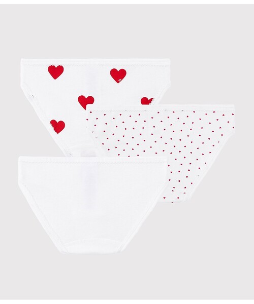 PETIT BATEAU(プチバトー)の「ハートプリントショーツ3枚組(ショーツ・キッズ・その他・4YEAR/5YEAR/3YEAR)」の2枚目の写真