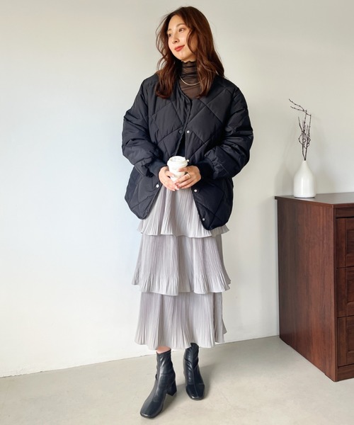 CLEA（クレア）の「キルティングノーカラーブルゾン（ブルゾン・レディース・ブラウン/アイボリー/ブラック・FREE）」の20枚目の写真